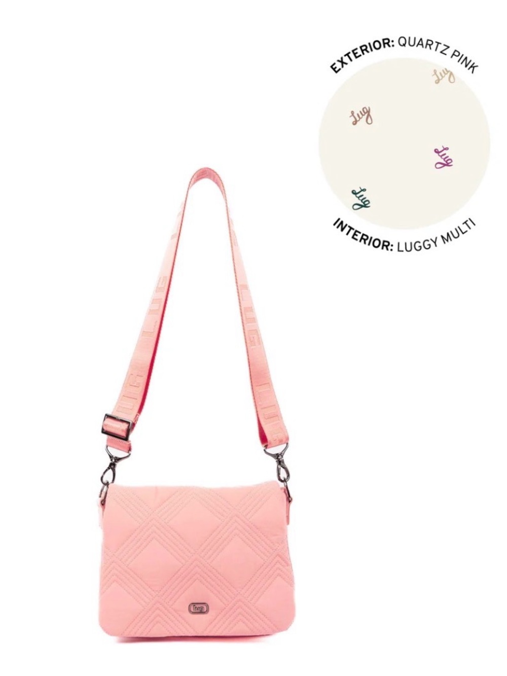 NWT Lug Wink CloudGo Quilted Crossbody Bag in Quartz Pink